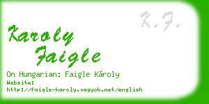 karoly faigle business card